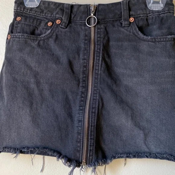 We The Free | Black Denim Mini Skirt - Picture 3 of 7